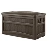 Suncast 46 in. W X 24 in. D Brown Plastic Deck Box with Seat 73 gal