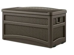 Suncast 46 in. W X 24 in. D Brown Plastic Deck Box with Seat 73 gal