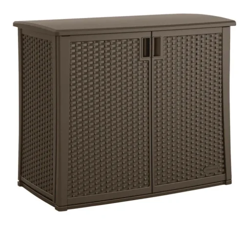Suncast Resin 35-1/4 in. H x 42-1/4 in. W x 23 in. D Brown Outdoor Storage Cabinet