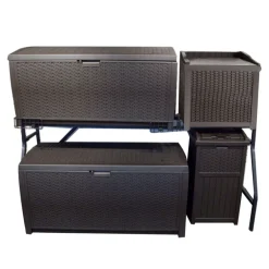 Suncast 3 Tier Storage Shed 37 in. H X 74 in. W Black Display Rack Metal