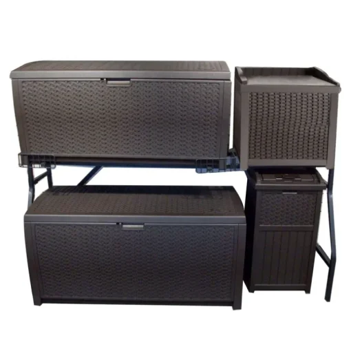 Suncast 3 Tier Storage Shed 37 in. H X 74 in. W Black Display Rack Metal