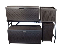 Suncast 3 Tier Storage Shed 37 in. H X 74 in. W Black Display Rack Metal