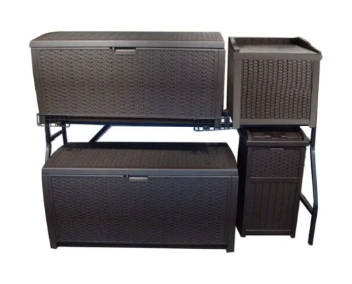 Suncast 3 Tier Storage Shed 37 in. H X 74 in. W Black Display Rack Metal