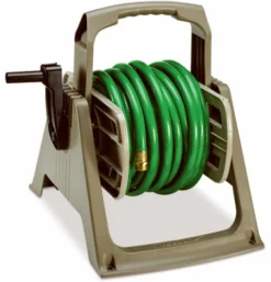 Suncast Hose Handler Taupe Resin Retractable Wall Mounted Hose Reel 100 ft. Capacity