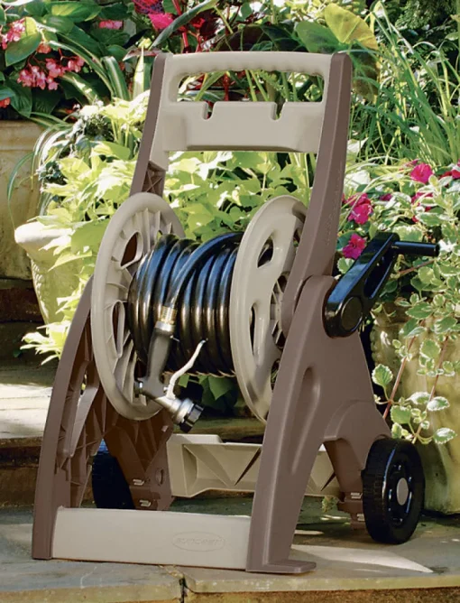 Suncast Hosemobile 175 ft. Beige Resin Retractable Wheeled Hose Cart