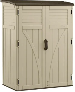 Suncast Large Vertical 4 ft. x 2 ft. Resin Vertical Storage Shed with Floor Kit