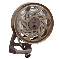 Suncast Side Tracker Brown Resin Wall Mounted Hideaway Hose Reel 125 ft. Capacity