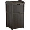 Suncast Trash Hideaway Java Resin 30 gal. Capacity Garbage Can 31.63 H x 15.75 W x 16 D in.