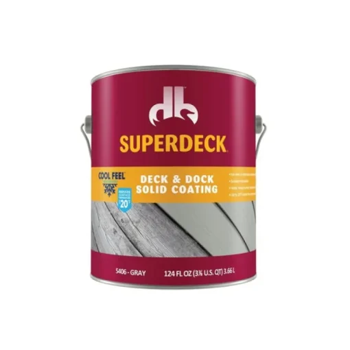 Superdeck Cool Feel Solid Gray Acrylic Deck and Dock Stain 1 gal. (Pack of 4)