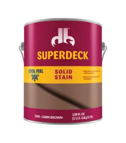 Superdeck Cool Feel Solid Cabin Brown Acrylic Deck Stain 1 gal. (Pack of 4)
