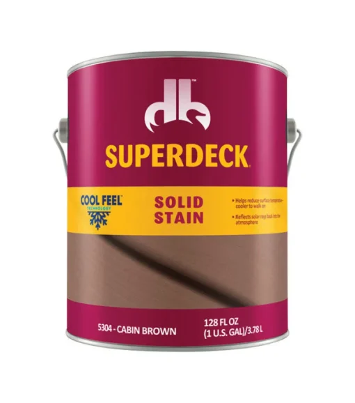 Superdeck Cool Feel Solid Cabin Brown Acrylic Deck Stain 1 gal. (Pack of 4)