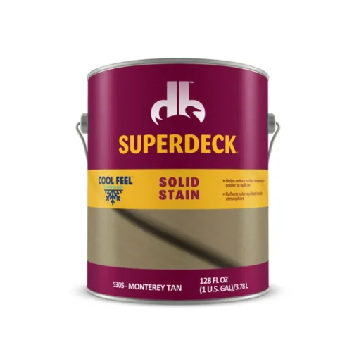 Superdeck Cool Feel Solid Monterey Tan Acrylic Deck Stain 1 gal. (Pack of 4)