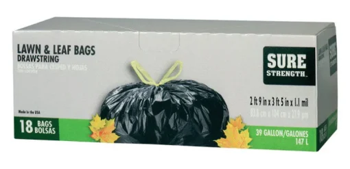Sure Strength 39 gal Lawn & Leaf Bags Drawstring 18 pk