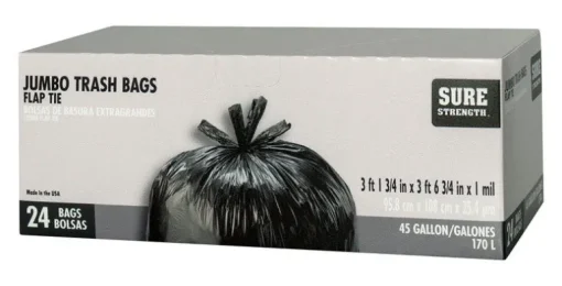 Sure Strength 45 gal Trash Bags Flap Tie 24 pk