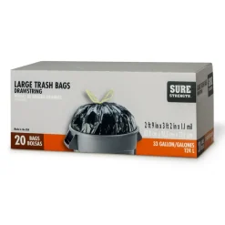 Sure Strength 33 gal Trash Bags Drawstring 20 pk