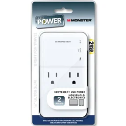 SURGE TAP WHT 2OUTLET