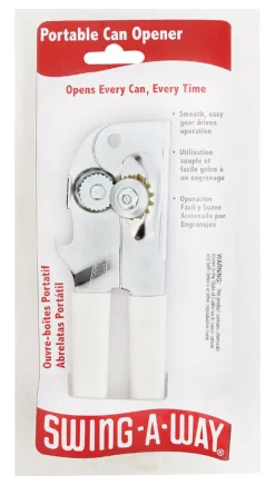 Swing-A-Way White Steel Manual Portable Can Opener