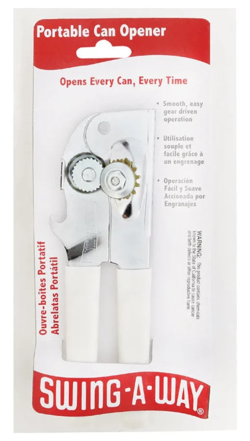 Swing-A-Way White Steel Manual Portable Can Opener