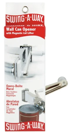 Swing-A-Way White Steel Manual Wall Mount Can Opener