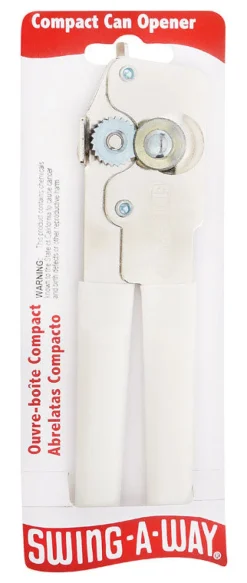 Swing-A-Way White Steel Manual Compact Can Opener