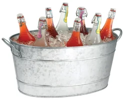 Tablecraft 14 in. W x 19 in. L Silver Steel Oval Beverage Tub