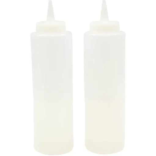 TableCraft BBQ Clear Polyethylene Squeeze Bottles 12 oz