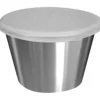 TableCraft Silver ABS/Stainless Steel Dipping Cups w/Lids 15 oz