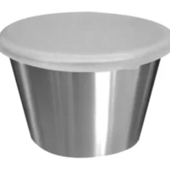 TableCraft Silver ABS/Stainless Steel Dipping Cups w/Lids 15 oz