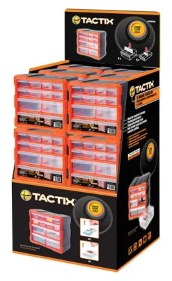 Tactix 5 in. L x 4 in. W x 3 in. H Storage Organizer Plastic 18 compartments Black (Pack of 18)