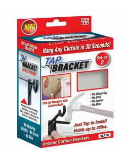 Tap Bracket As Seen On TV Bronze Steel Top Mount Curtain Bracket 30 lbs. Capacity