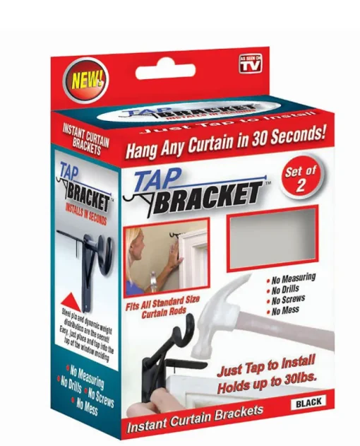 Tap Bracket As Seen On TV Bronze Steel Top Mount Curtain Bracket 30 lbs. Capacity