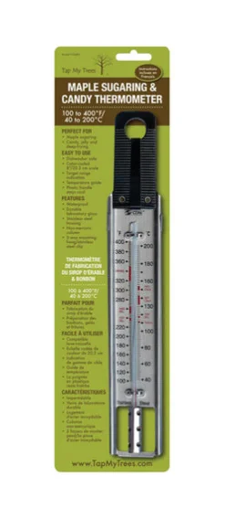 Tap My Trees Plastic/Stainless Steel Maple Sugaring and Candy Thermometer