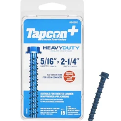 Tapcon 5/16 in. D X 2-1/4 in. L Steel Hex Head Concrete Screw Anchor 15 pk