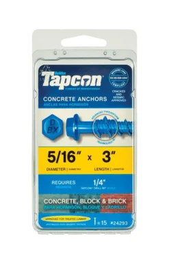 Tapcon 5/16 in. D X 3 in. L Steel Hex Head Concrete Screw Anchor 15 pk
