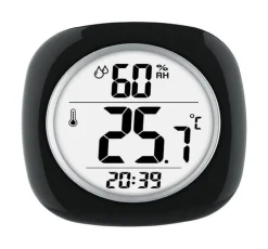 Taylor Black Plastic Hygrometer/Temperature/Time Digital Thermometer 3.94 L x 3.94 W x 4.75 Dia. in.