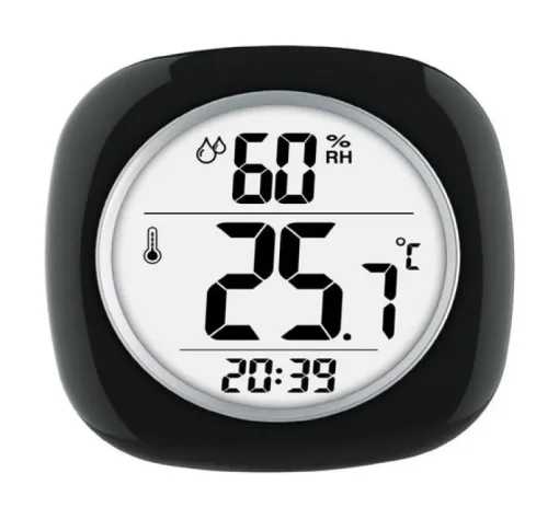 Taylor Black Plastic Hygrometer/Temperature/Time Digital Thermometer 3.94 L x 3.94 W x 4.75 Dia. in.
