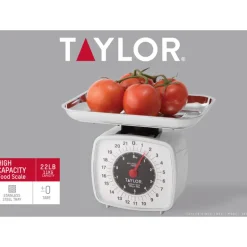 Taylor White Analog Kitchen Scale 22 lb