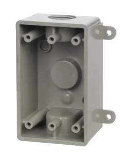 TayMac 16-1/2 cu in Rectangle Plastic 1 gang Outlet Box Gray