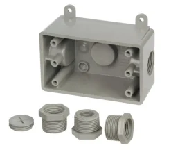 TayMac 16-1/2 cu in Rectangle Plastic 1 gang Outlet Box Gray