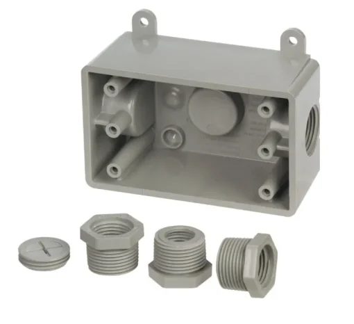 TayMac 16-1/2 cu in Rectangle Plastic 1 gang Outlet Box Gray
