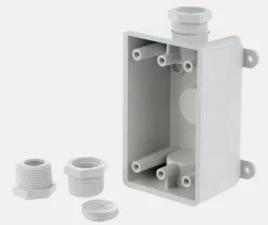 TayMac 16-1/2 cu in Rectangle Plastic 1 gang Outlet Box White
