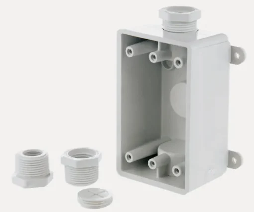 TayMac 16-1/2 cu in Rectangle Plastic 1 gang Outlet Box White