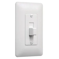 TayMac Masque White 1 gang Plastic Toggle Wall Plate 5 pk
