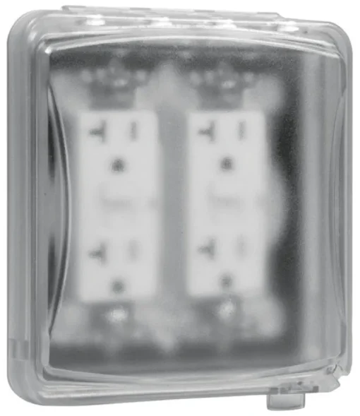 TayMac Rectangle Thermoplastic 2 gang 5-1/2 in. H X 4 in. W In-Use Cover