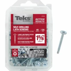 Teks No. 8 x 1-5/8 in. L Phillips Truss Head Zinc-Plated Steel Lath Screws 120 pk