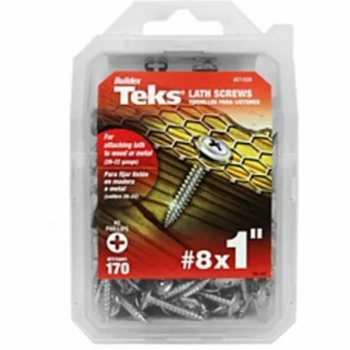 Teks No. 8 x 1 in. L Phillips Truss Head Zinc-Plated Steel Lath Screws 170 pk