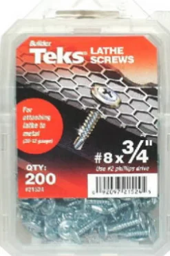 Teks No. 8 x 3/4 in. L Phillips Truss Head Zinc-Plated Steel Lath Screws 200 pk