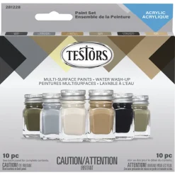 Testors Camouflage Flat Assorted Paint Kit 6.4 oz. for Metal/Plastic/Wood Surfaces