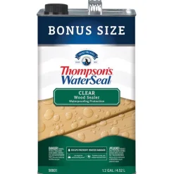 Thompson's Waterseal Clear Oil-Based Low VOC Waterproofer Wood Protector 1.2 gal. (Pack of 4)