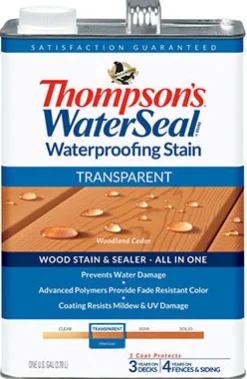 Thompson's WaterSeal Transparent Natural Cedar Waterproofing Wood Stain and Sealer 1 gal